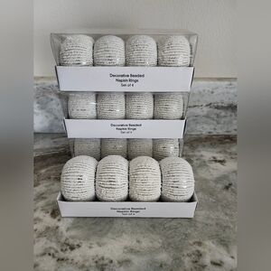 Beaded Napkin Rings Pearl white